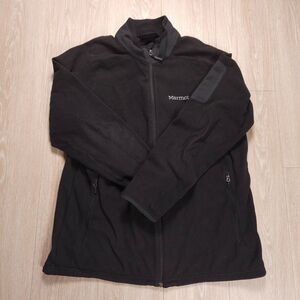 Marmot Polartec Fleece Jacket Mens XL Black Full Zip Lightweight Outdoor